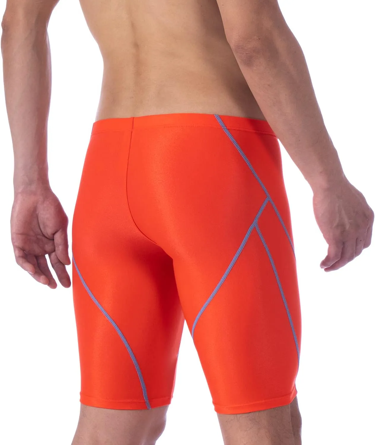 MY KILOMETRE Men's Swimsuit Jammer Solid Swim Jammers Endurance Long Racing Training Swimsuit
