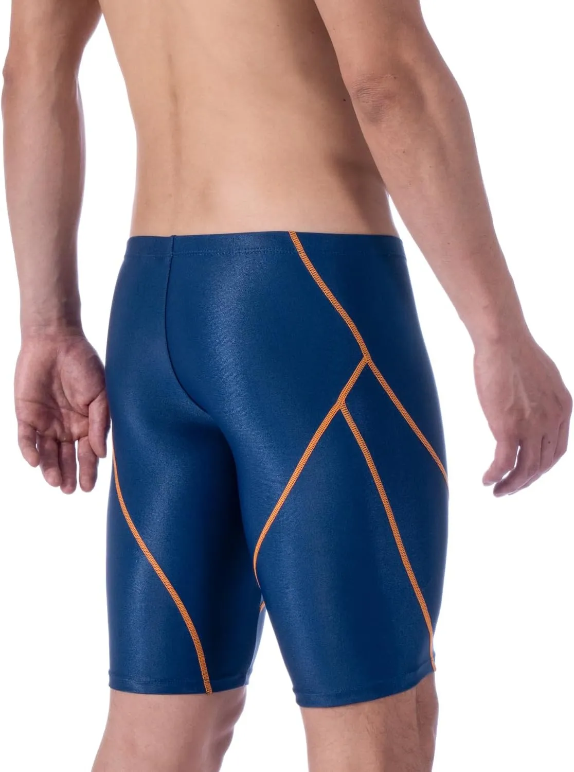 MY KILOMETRE Men's Swimsuit Jammer Solid Swim Jammers Endurance Long Racing Training Swimsuit
