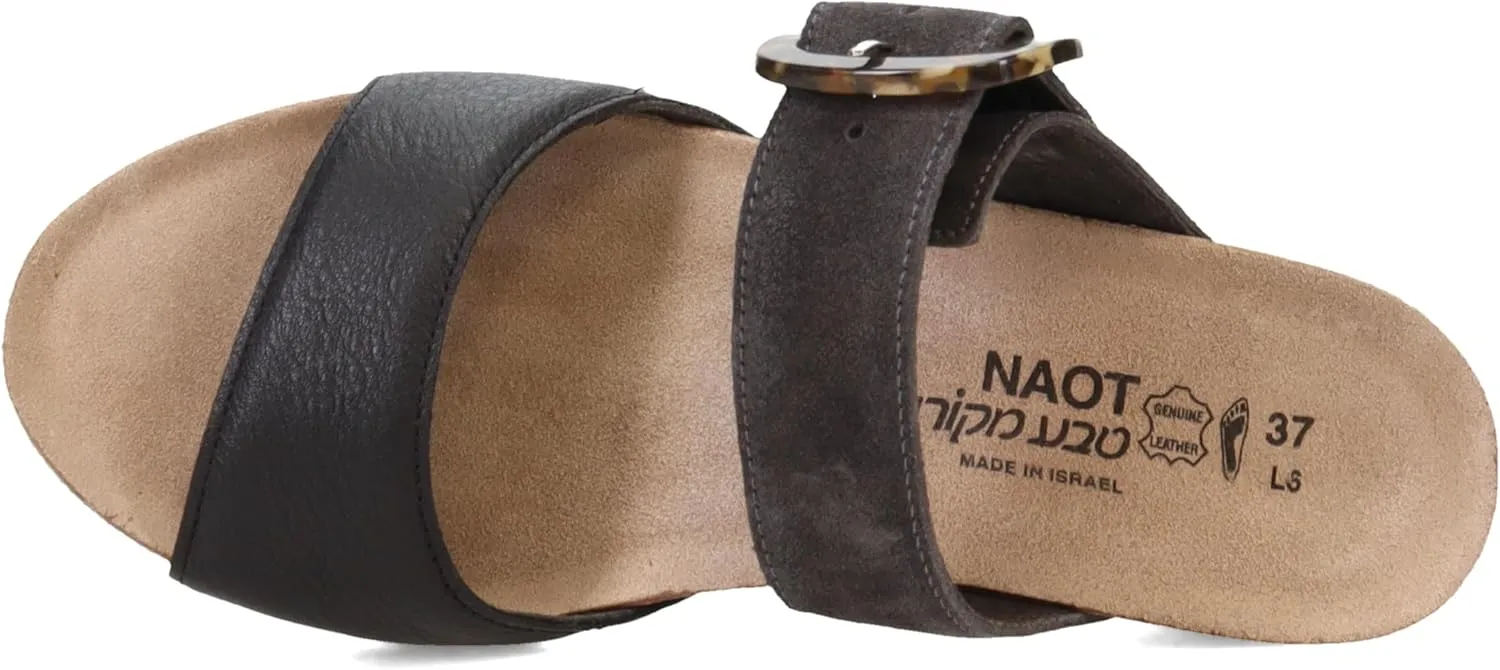 NAOT Footwear Kingdom Women’s Wedge Sandal with Buckle, Cork Footbed, and Arch Support - Adjustable Three-Strap Sandal With Backstrap - Comfort and Support – Lightweight and Perfect for Travel