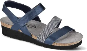 NAOT Women Krista Backstrap Sandal Polar Sea Lthr/Dark Blue w/Nikel Rivets 9-9.5 N US