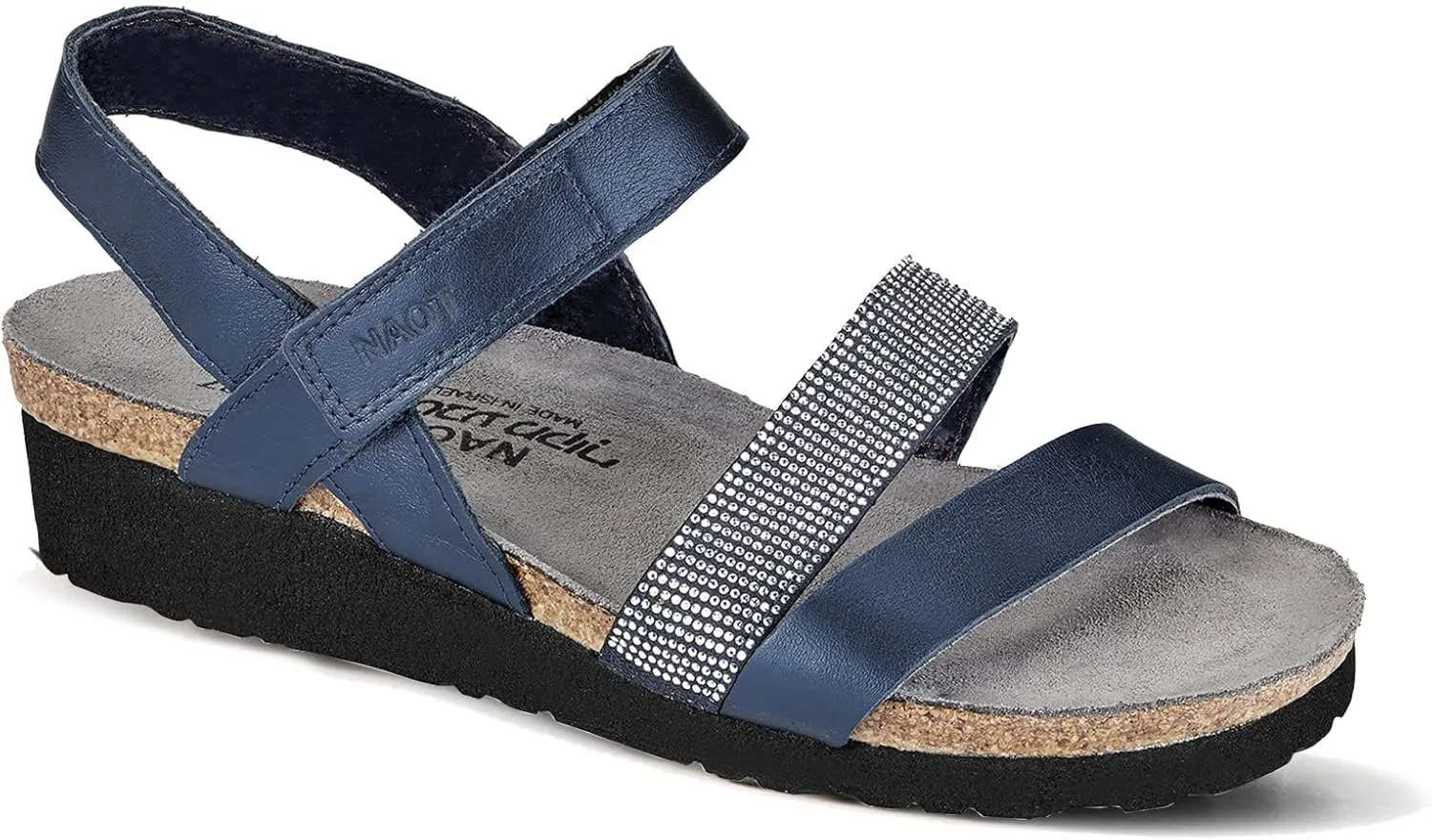 NAOT Women Krista Backstrap Sandal Polar Sea Lthr/Dark Blue w/Nikel Rivets 9-9.5 N US