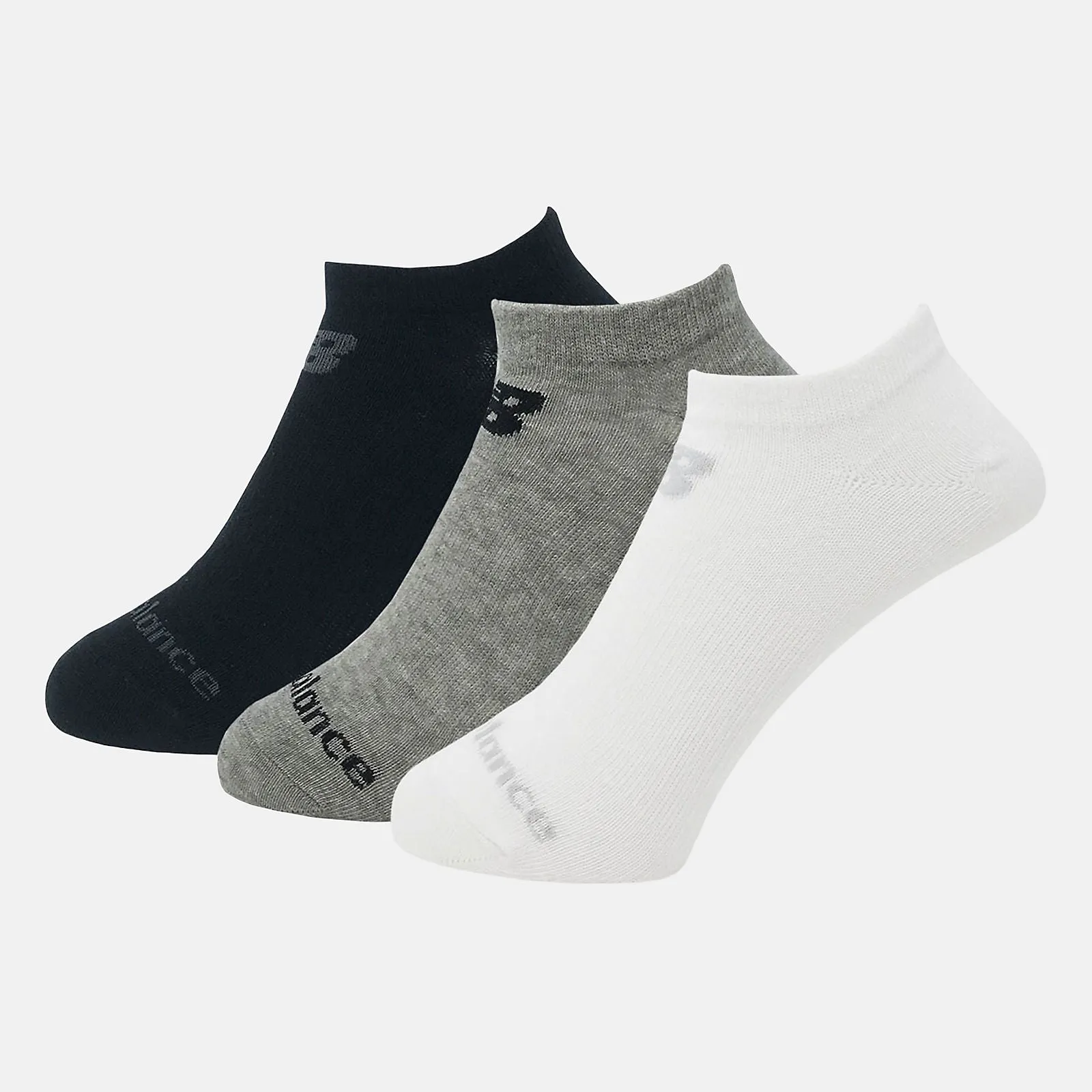 NB Performance Cotton Flat Knit No Show Socks (3 Pack | 3 Colours)