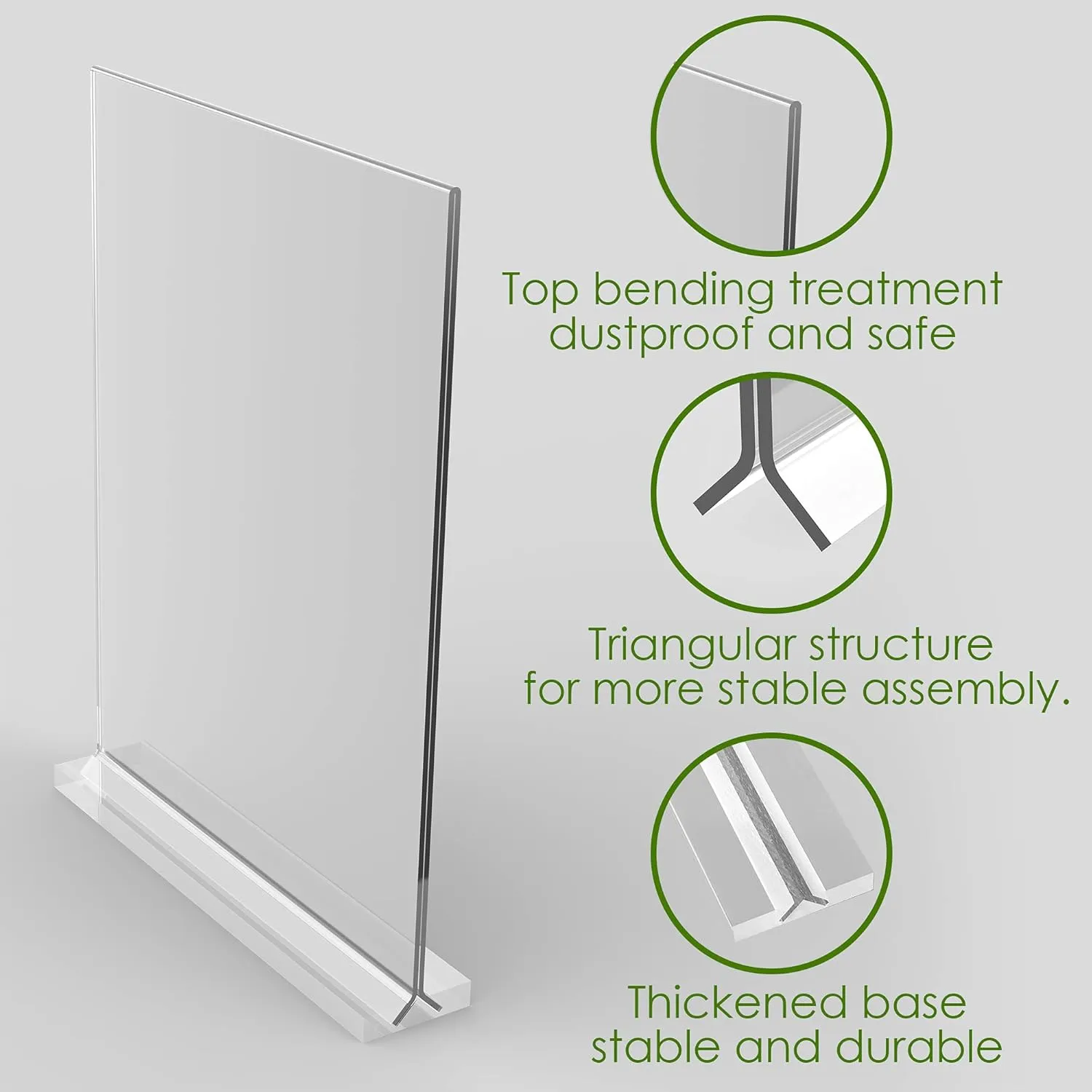 newnewshow Acrylic Sign Holder 8.5x11 Inch 6 Pack Vertical T Shape Double-Sided Desktop Display Holder. (8.5x11 8.5x5.5 5x7 Horizontal and Vertical)