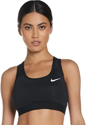 Nike Women's Medium Support Non Padded Sports Bra, Black/(White), X-Small