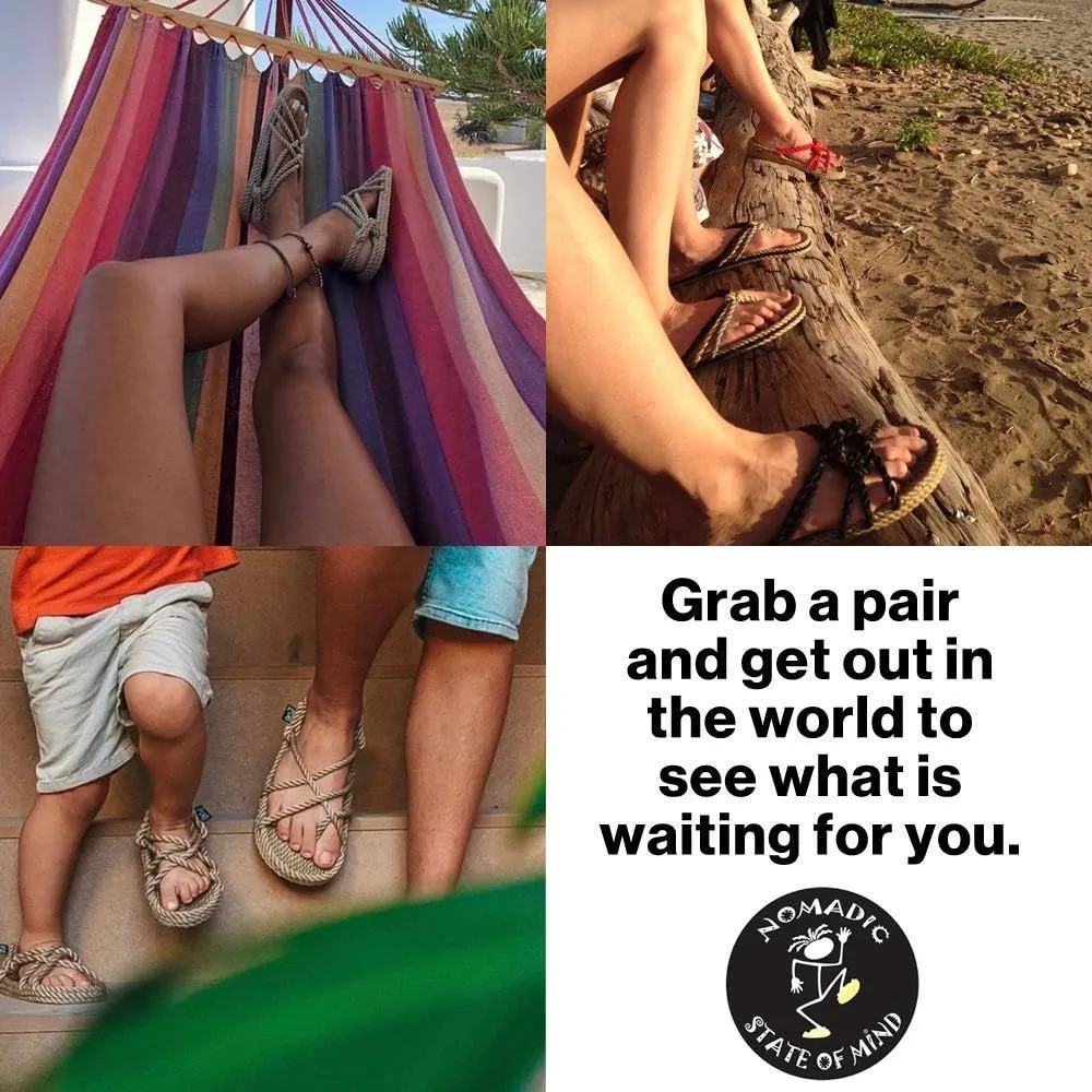 Nomadic State of Mind Anesis Sandal, Camel - Handmade Rope Shoes – Machine Washable – Comfortable, Colorfast & Lightweight – Vegan Friendly – for Women & Men