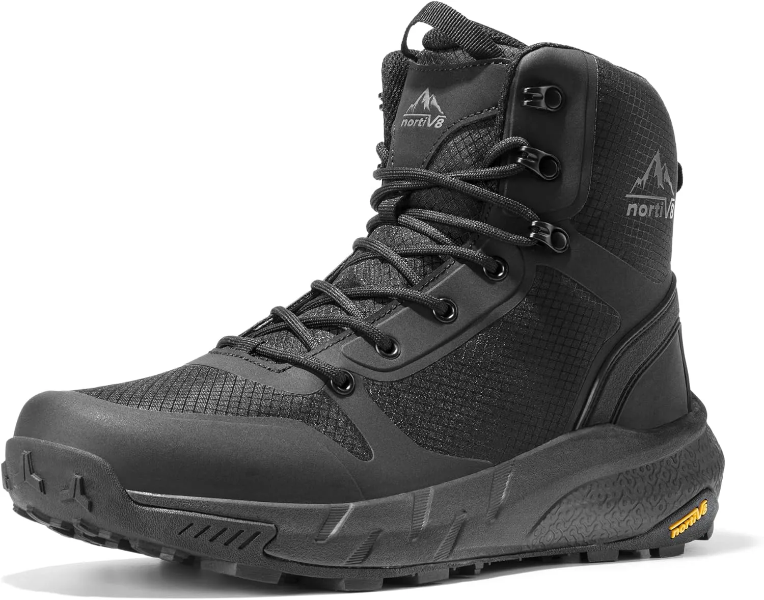 NORTIV 8 Men's Military Tactical Boot Lightweight Comfortable Boots for Work All Day Side Zipper Motorcycle Combat Hiking Boots 8 Inches Metrostrike
