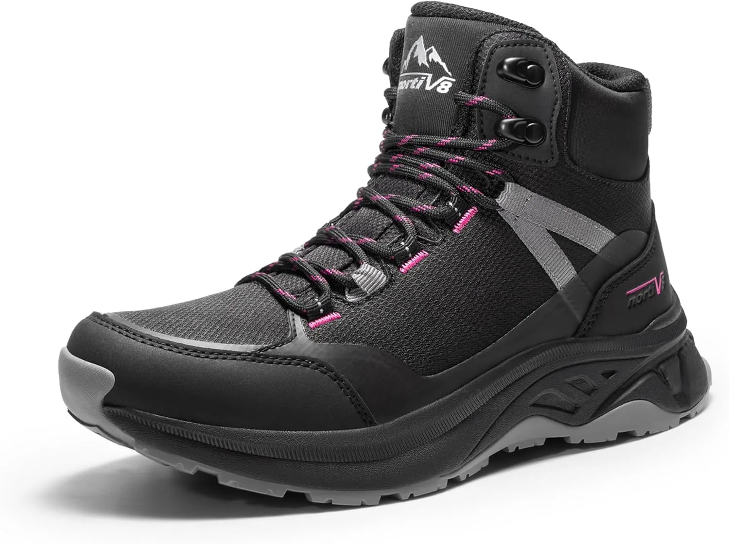 NORTIV 8 Women's Hiking Boots Waterproof Lightweight Outdoor Trekking Comfortable Non-Slip Backpacking Camping Ankle Boot Hollow