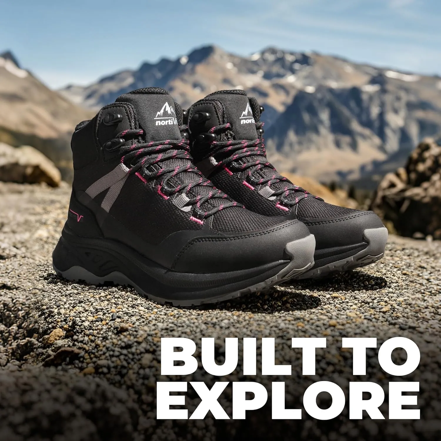 NORTIV 8 Women's Hiking Boots Waterproof Lightweight Outdoor Trekking Comfortable Non-Slip Backpacking Camping Ankle Boot Hollow
