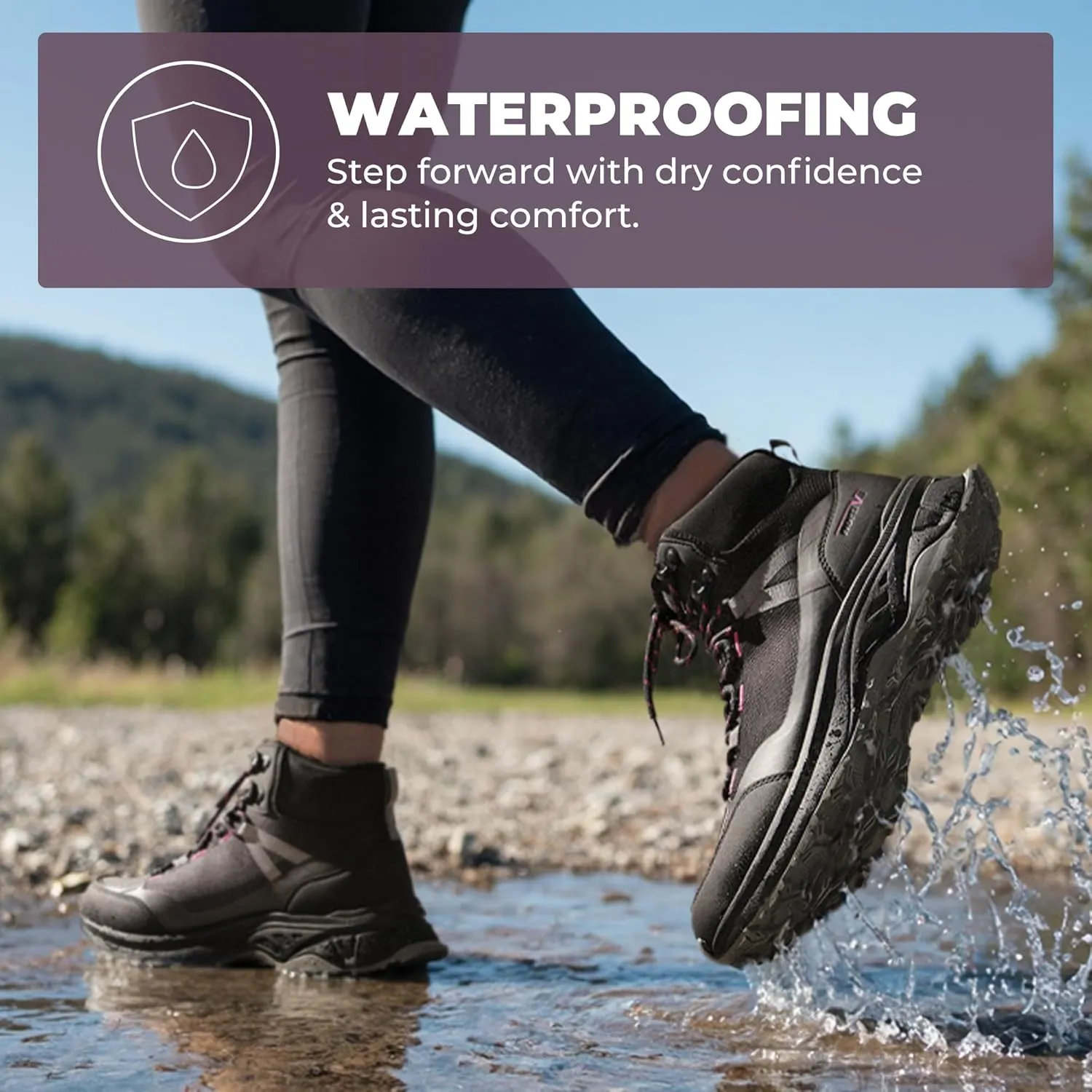 NORTIV 8 Women's Hiking Boots Waterproof Lightweight Outdoor Trekking Comfortable Non-Slip Backpacking Camping Ankle Boot Hollow