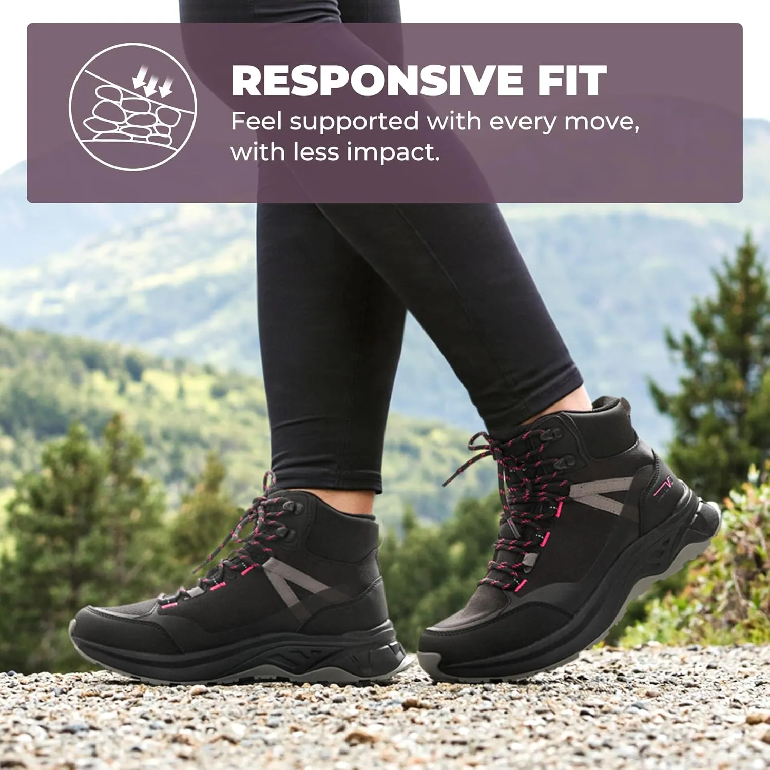 NORTIV 8 Women's Hiking Boots Waterproof Lightweight Outdoor Trekking Comfortable Non-Slip Backpacking Camping Ankle Boot Hollow