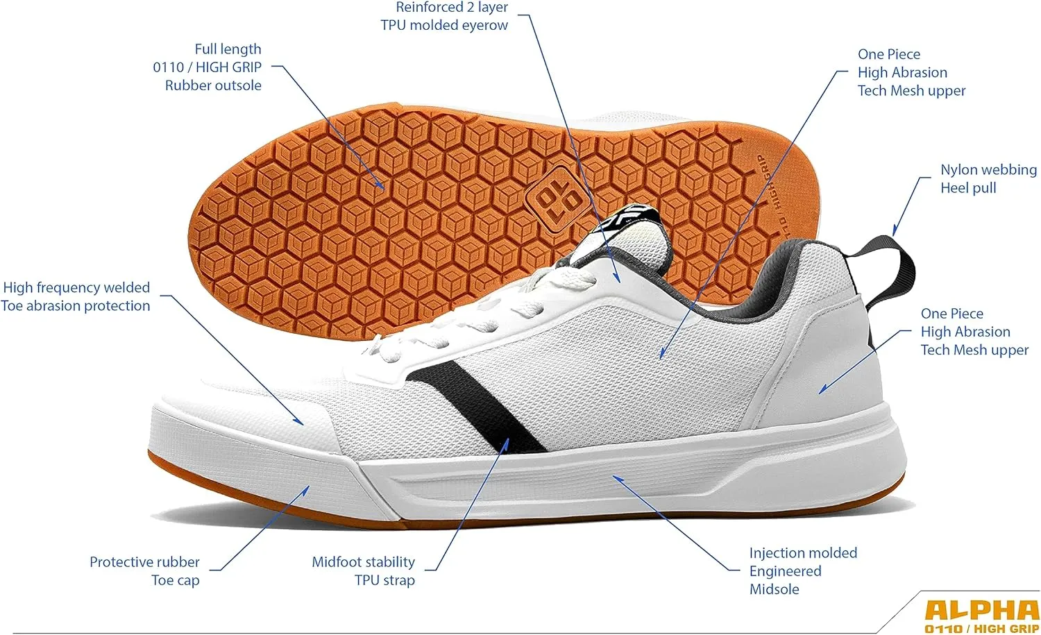 OLLO Alpha Parkour Shoes - Freerunning, Ninja and Obstacle Training, High Grip, Flexible, Comfort, Ultra Traction