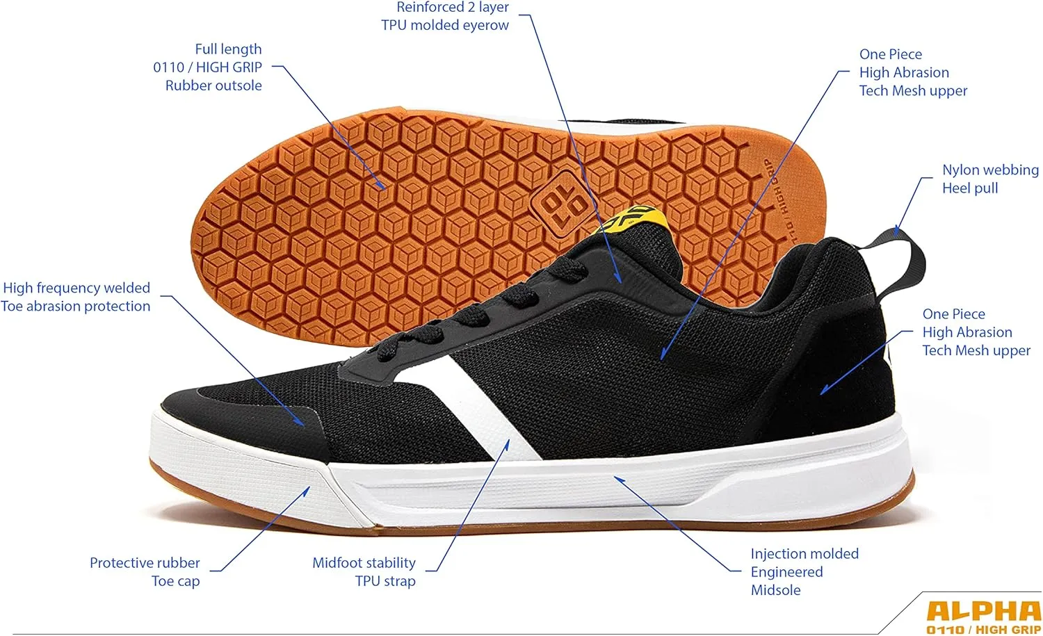 OLLO Alpha Parkour Shoes - Freerunning, Ninja and Obstacle Training, High Grip, Flexible, Comfort, Ultra Traction