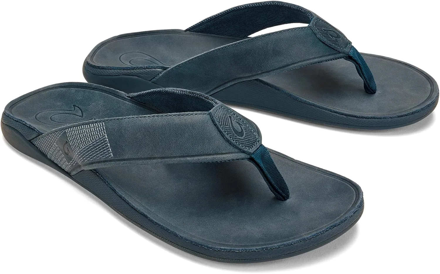 OLUKAI Tuahine Men's Waterproof Leather Sandals, Versatile Beach Flip Flops, Arch Support & Comfort Fit, Lightweight & Durable, Enhanced Grip & Traction