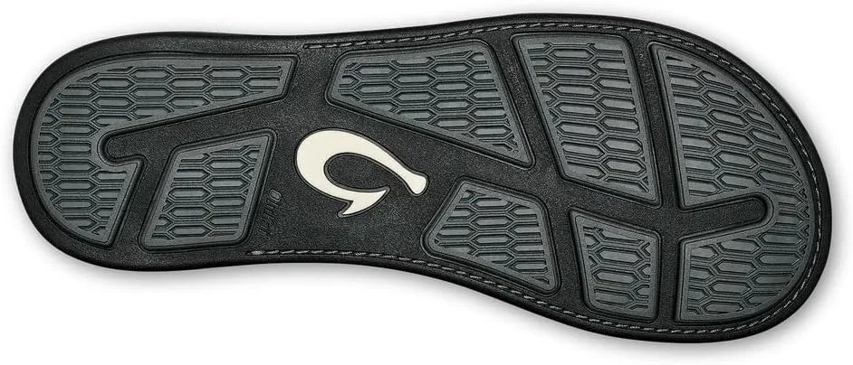 OLUKAI Tuahine Men's Waterproof Leather Sandals, Versatile Beach Flip Flops, Arch Support & Comfort Fit, Lightweight & Durable, Enhanced Grip & Traction