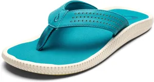 OLUKAI Ulele Men's Beach Sandals, Water Resistant Flip Flops, Arch Support & Comfort Fit, Lightweight & Durable, Enhanced Grip & Traction