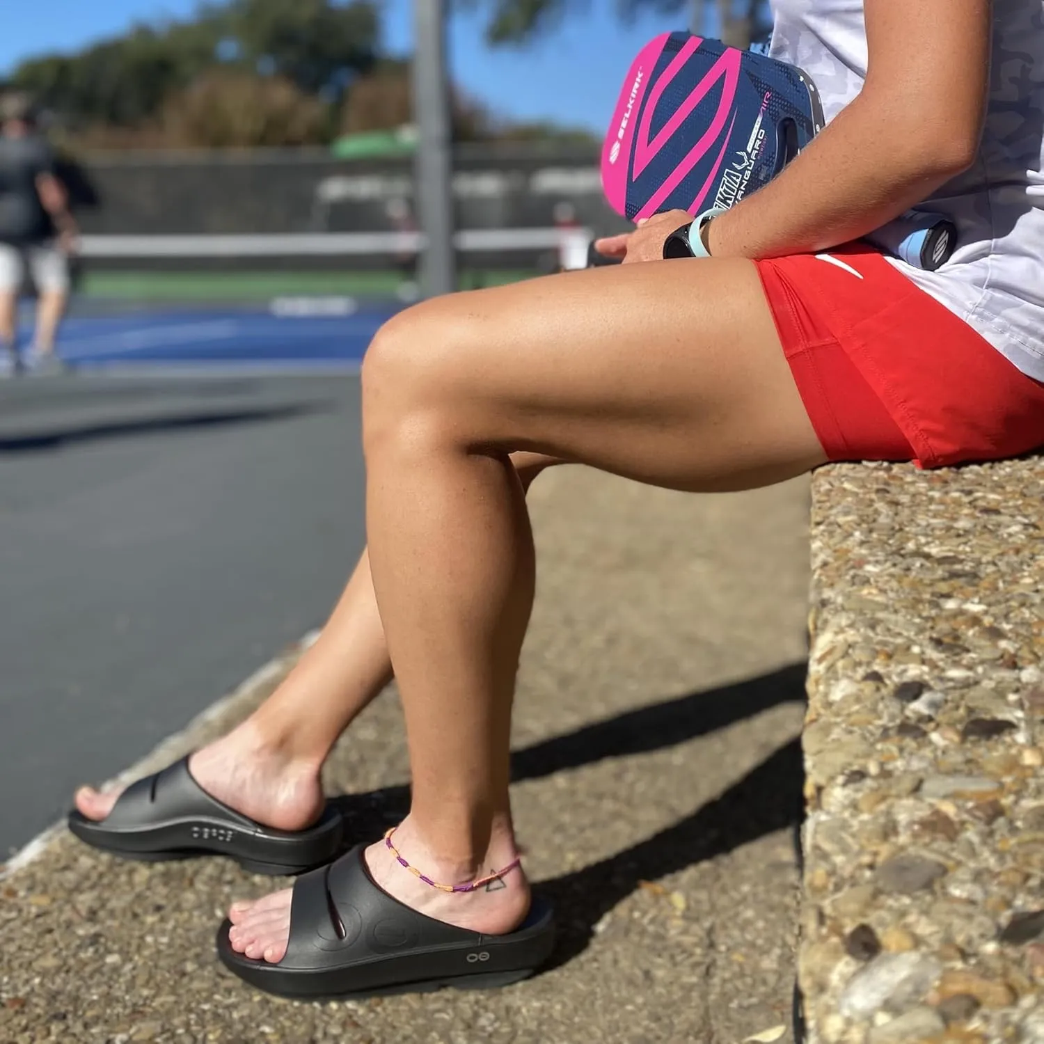 OOFOS OOahh Sport Slide Sandal - Lightweight Recovery Footwear - Reduces Stress on Feet, Joints & Back - Machine Washable - Hand-Painted Graphics