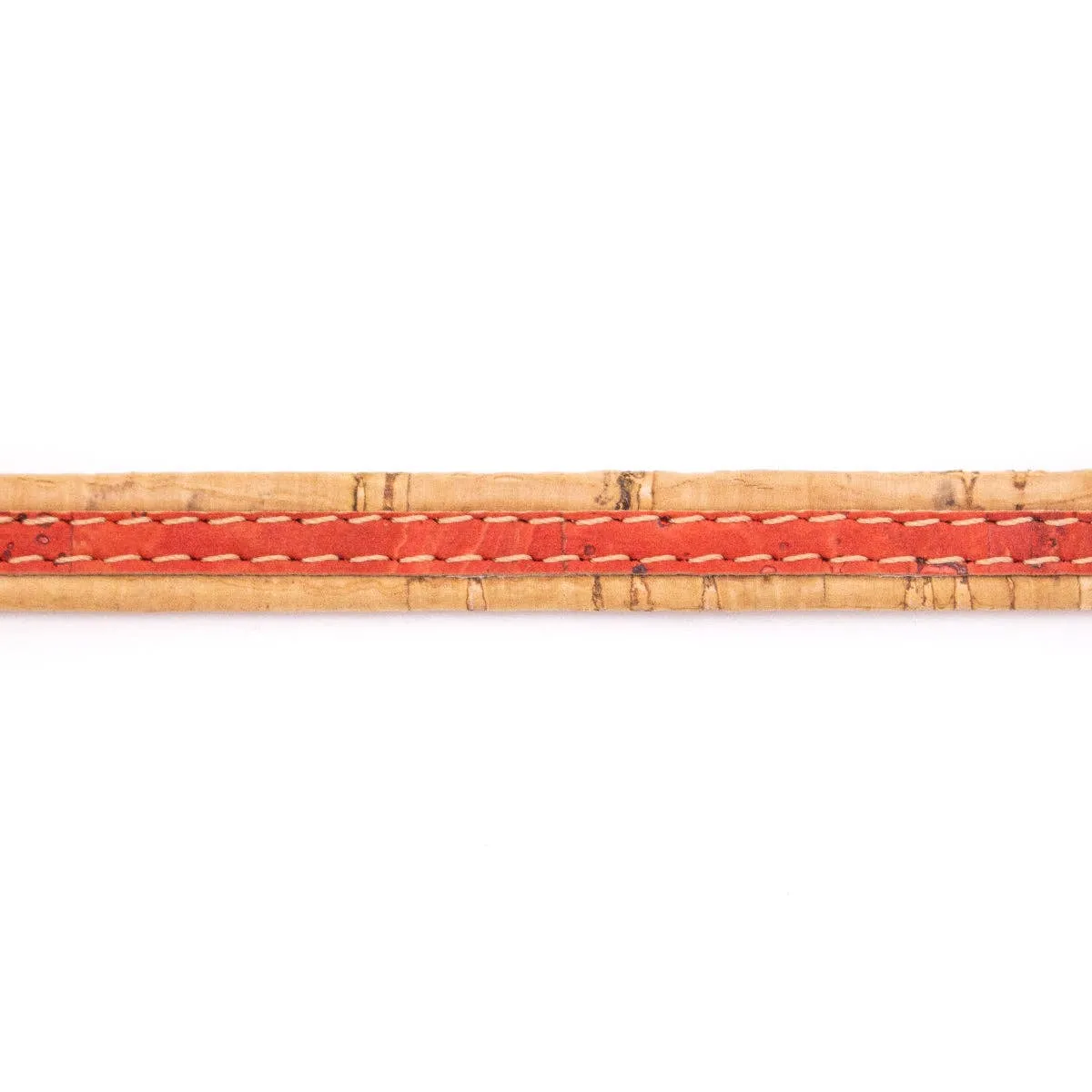 Orange with natural flat 10mm cork cord COR-426(10meters)