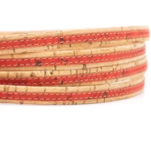 Orange with natural flat 10mm cork cord COR-426(10meters)
