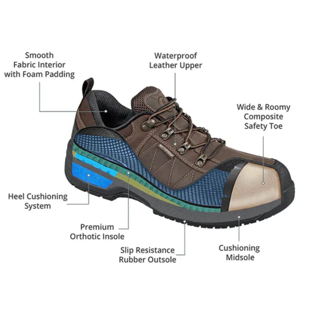 Orthofeet - Men-  Dolomite Work Shoes - Brown