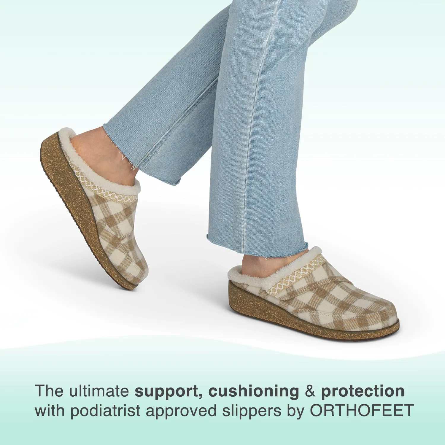 Orthofeet Women's Orthopedic Slippers for Plantar Fasciitis Relief Clara