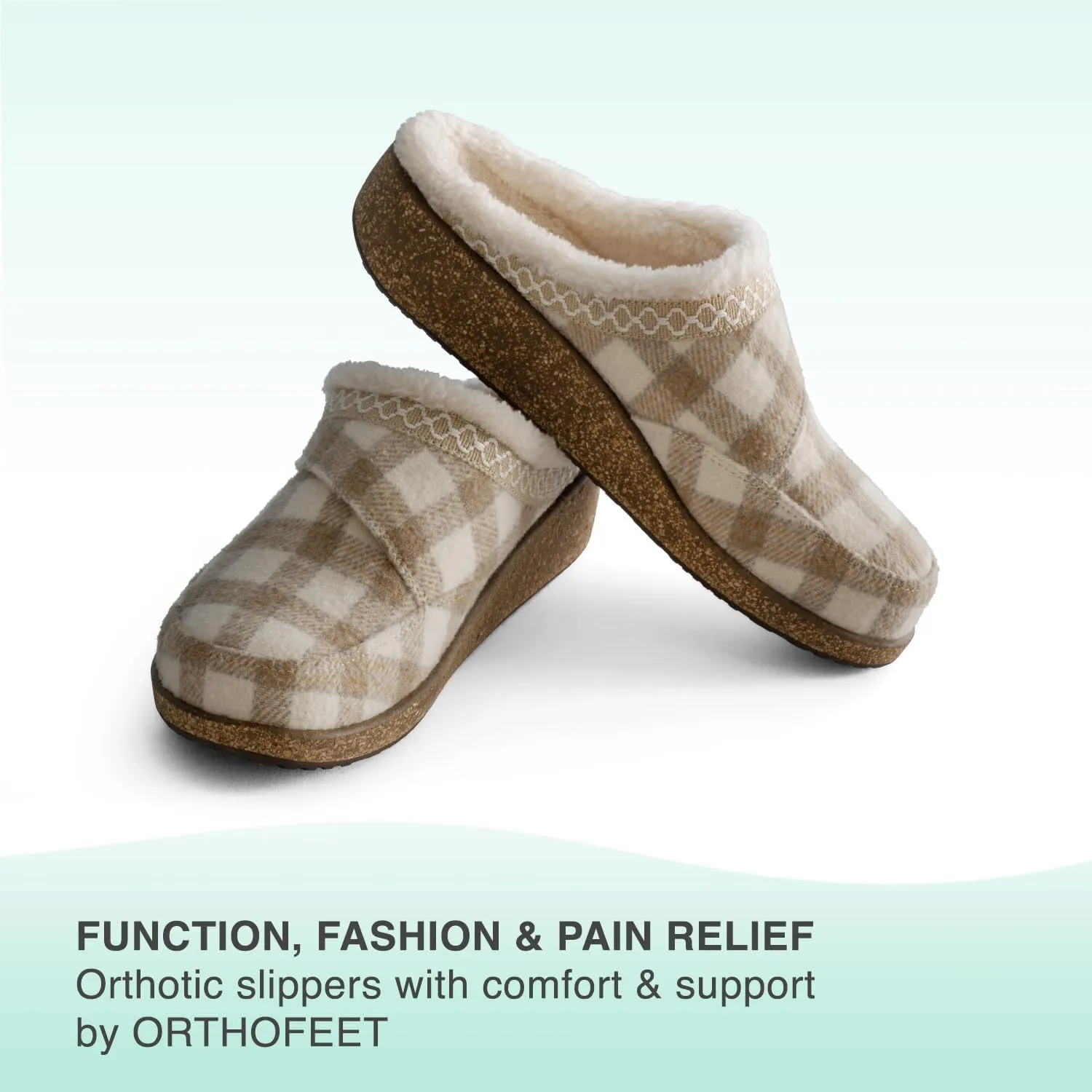 Orthofeet Women's Orthopedic Slippers for Plantar Fasciitis Relief Clara