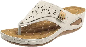Orthopedic Sandals for Women Arch Support Platform Wedges Comfortable Flip Flops Slip on Mesh Hollow Sports Sandal