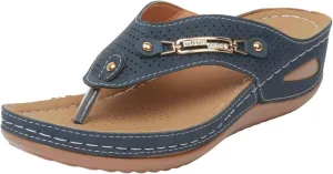 Orthopedic Sandals for Women Fashion Wedge Slip On Flip Flops Casual Elastic Ankle Strap Flat Sandals Dressy Summer Comfortable Plantar Fasciitis with Arch Support