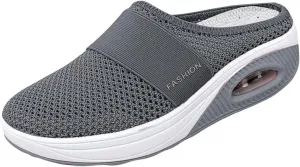 Orthopedic Sandals for Women Summer Arch Support Slippers Mesh Air Cushion Slip On Walking Sandals, Comfortable Diabetic Slippers with Arch Support Comfort Wear Orthowear Shoes