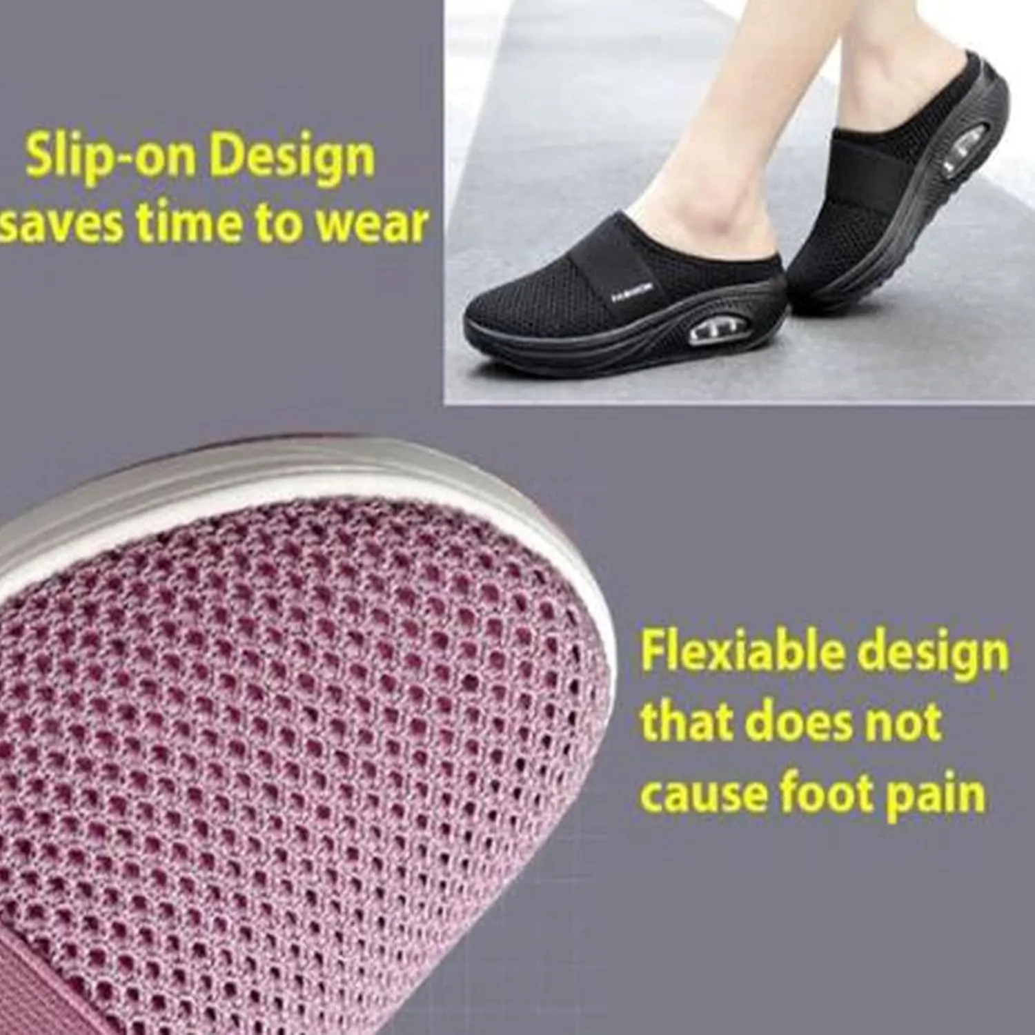 Orthopedic Sandals for Women Summer Arch Support Slippers Mesh Air Cushion Slip On Walking Sandals, Comfortable Diabetic Slippers with Arch Support Comfort Wear Orthowear Shoes