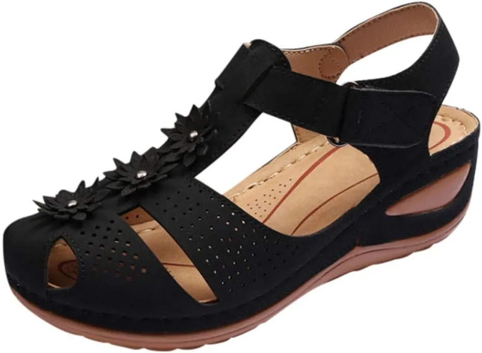 Orthopedic Sandals for Women Wide Width Flip Flops Beach Wedge Womens Wedge Sandal Comfortable Closed Toe Arch Support Womans Slides Orthopedic Shoes Summer Dressy Dressy Orthotic Shoe
