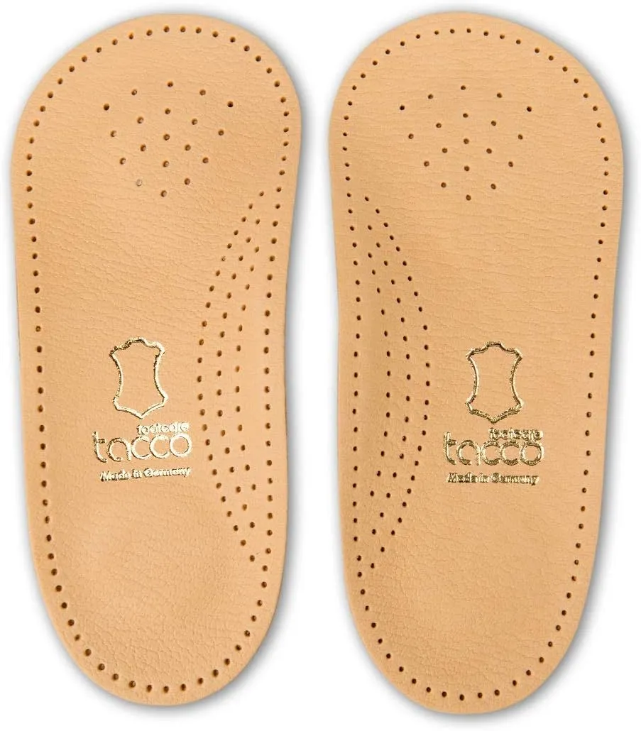Orthotic Inserts Made in Germany | 3/4 Length, Quality Leather, Ultra-Light | Shoe Boot Insoles with Arch Support, Metatarsal Pad & Heel Cushion | Tacco Nova (38 EUR/US L7)