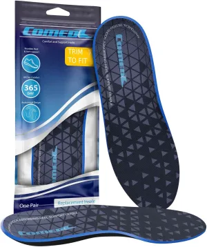 Orthotic Plantar Fasciitis Insoles for Men and Women - Arch Support Inserts for Flat Feet and Heel Pain Relief - Trim to Fit Insoles Men Work Boots Formal, Casual & Running Shoes (6-7.5 M / 7-8.5 W)