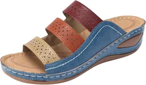 Orthotic Sandals for Women with Arch Support Back Strap Flip Flops Beach with Flowers Sandal Comfortable Dressy Wedge Arch Support Women's Orthotic Shoes Comfortable Orthopedic Shoe for Woman