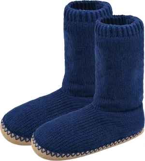 Panda Bros Cozy Boot Slippers for Men Indoor, Fuzzy House Shoes with Non Slip Gripper Soles, Winter Knitted Non-Skid Home Warm Floor Socks