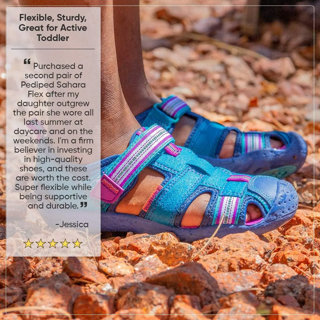 pediped Unisex-Child Sahara Flat