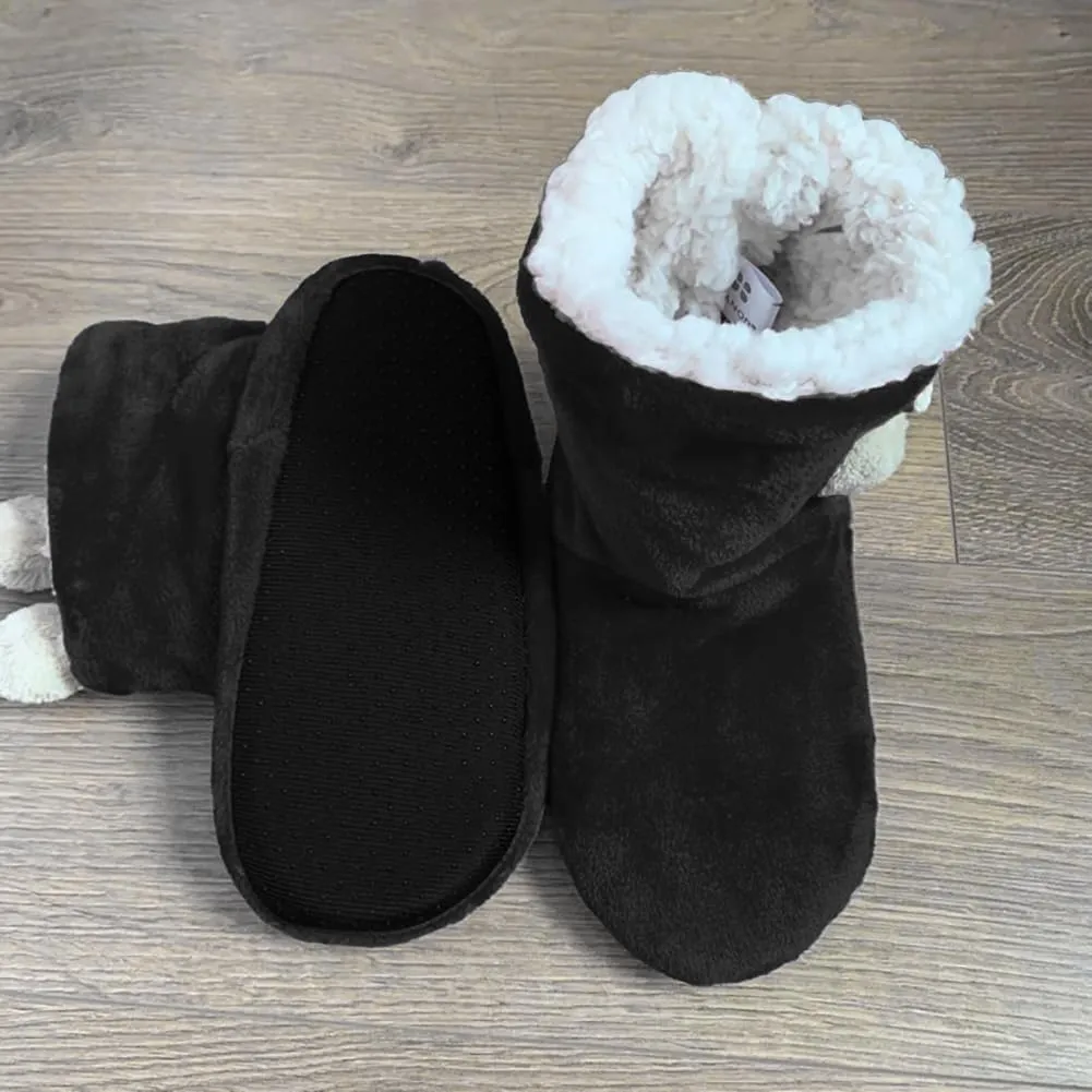 PENINSULA LOVE Women Soft Fleece Boot Slippers Fuzzy Warm Indoor House Slippers Plush Lining Non-slip Bootie with Pom Poms