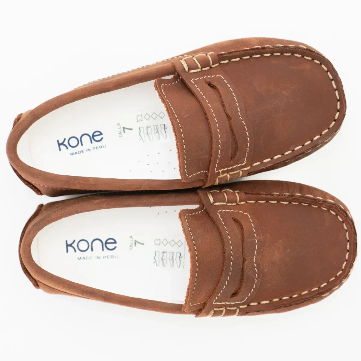 Penny Loafer in Distressed Copper Leather - Little Kid Shoes