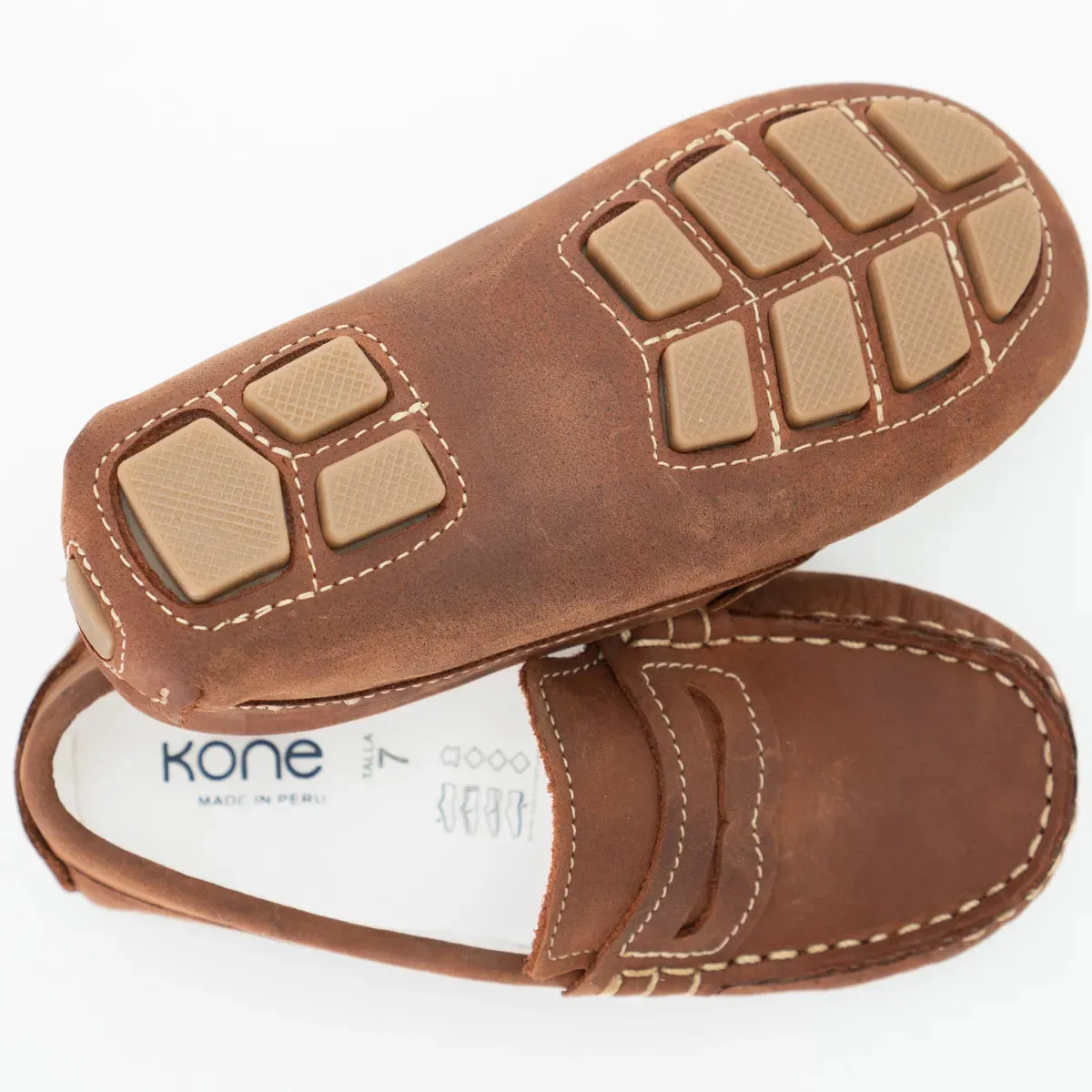 Penny Loafer in Distressed Copper Leather - Little Kid Shoes
