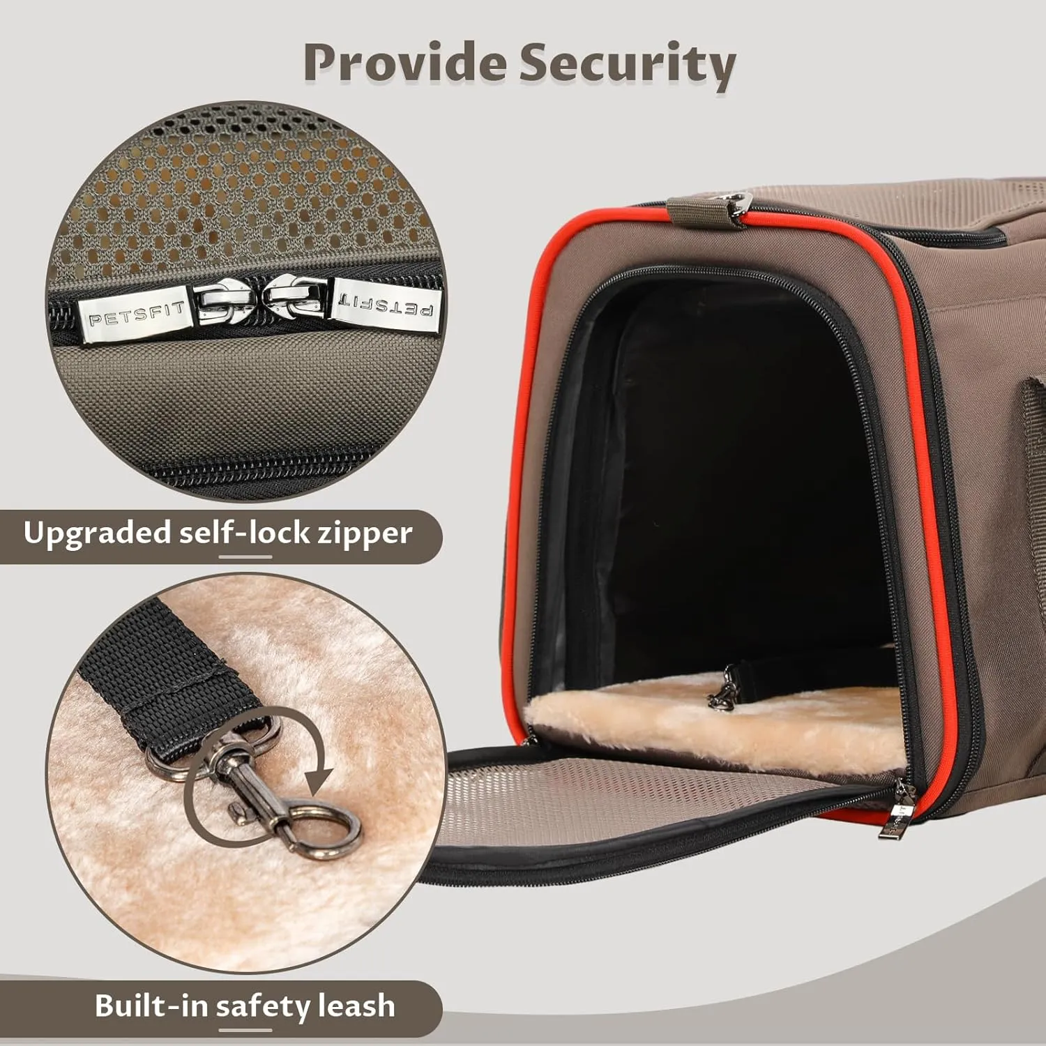Petsfit Expandable Cat Carrier Dog Carriers,Airline Approved Soft-Sided Portable Pet Travel Washable Carrier for Kittens,Puppies,Removable Soft Plush mat and Pockets,Locking Safety Zippers