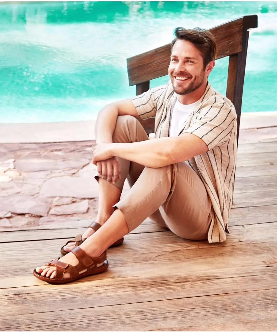 PIKOLINOS Flat Sandals Leather Tarifa for Man