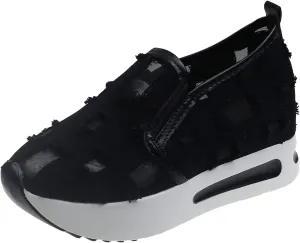 Platform Wedge Sneakers for Women Slip on Loafers Comfortable Thick Soft Shoes Arch Support Walking Work Shoes Breathable Sheer Mesh Lace Fashion Shoe Comfort Sneaker