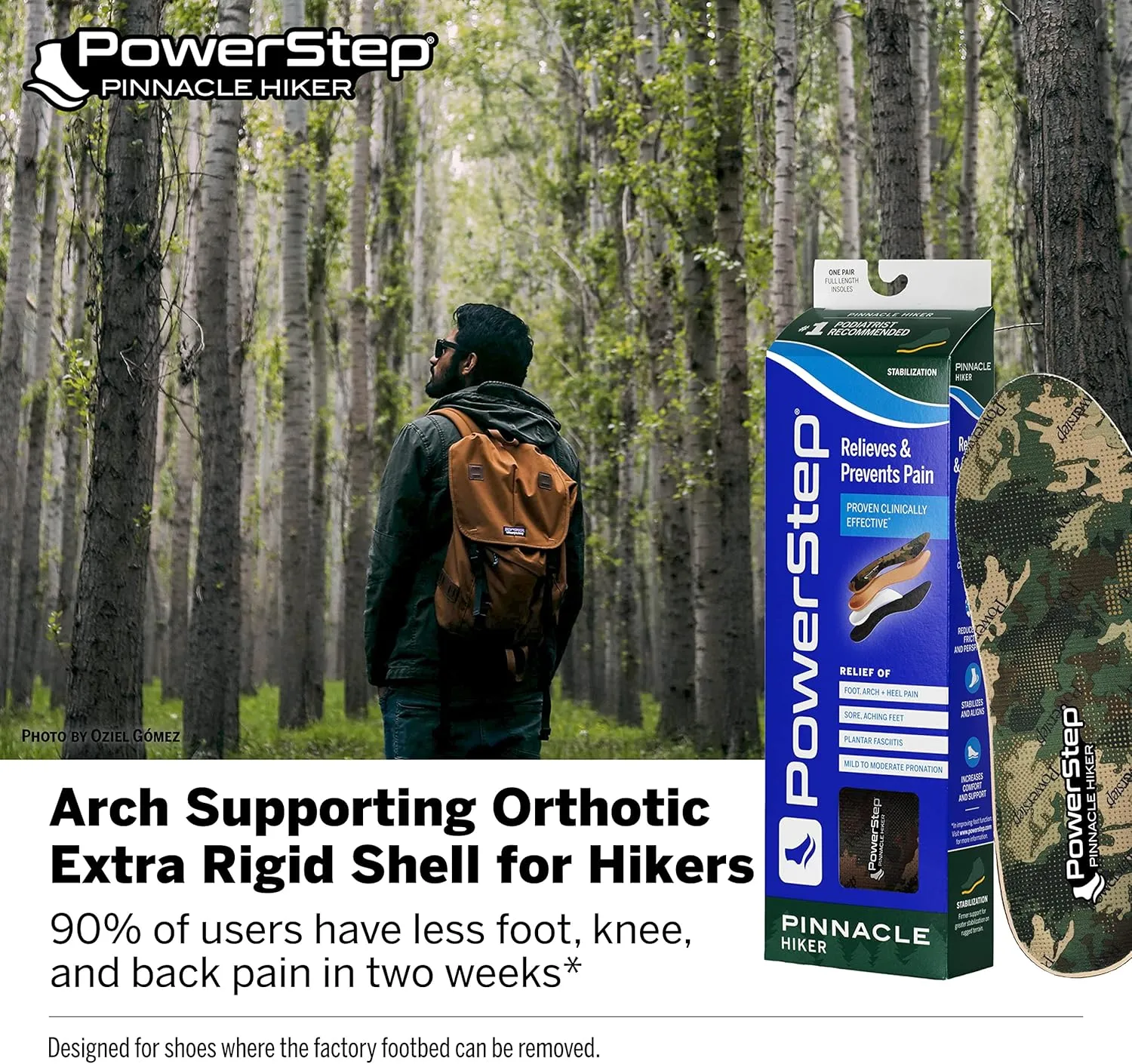 Powerstep Insoles, Pinnacle Hiker, Arch Support Hiking Boot Insole, Maximum Arch Support Orthotic For Women and Men