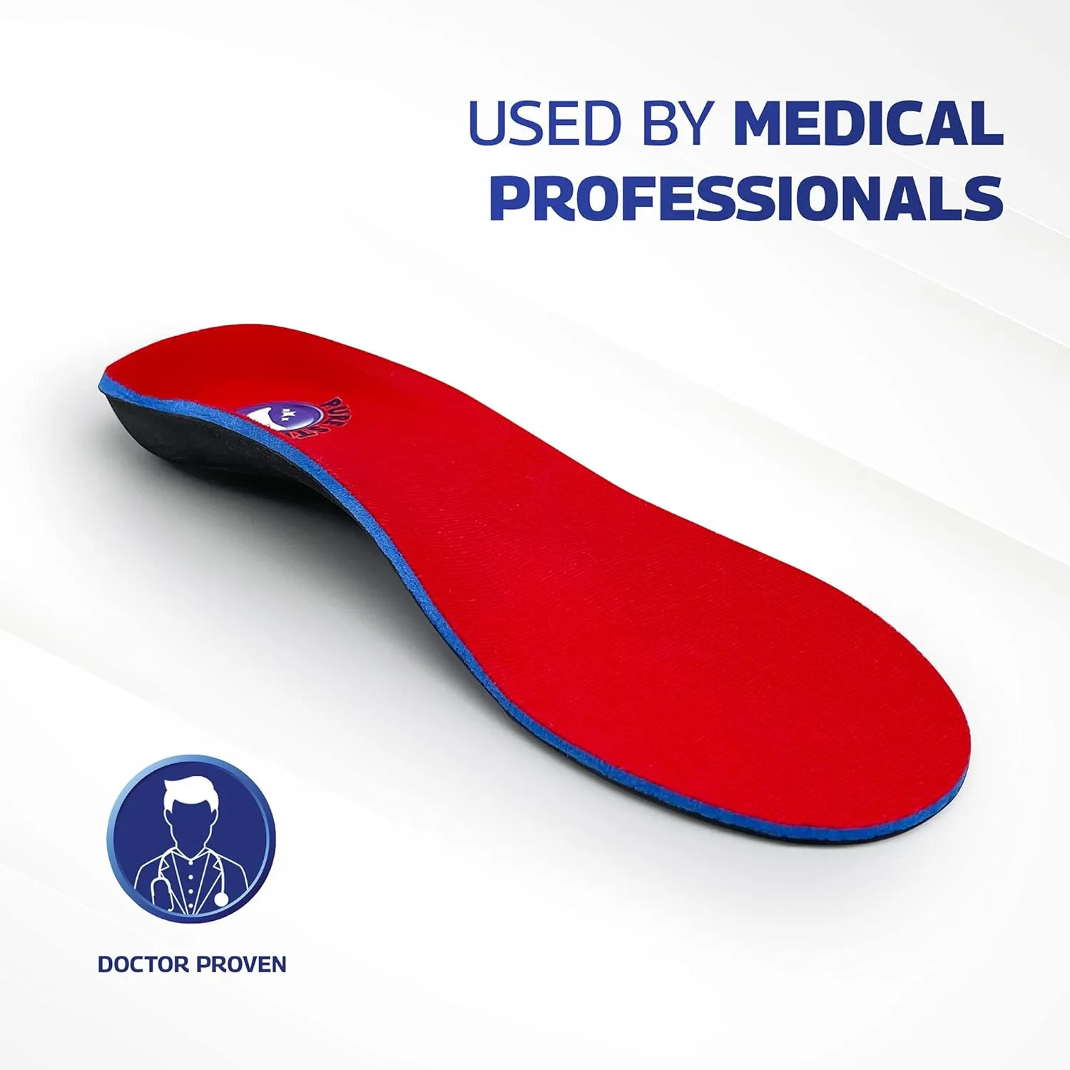 Pure Stride Professional Full Length Orthotics - Shoe Insert & Support for Metatarsals, High Arch, Flat Feet - Pain Relief for Plantar Fasciitis, Arch, Heel - 1 Pair, Men's 7-7.5 / Women's 9-9.5
