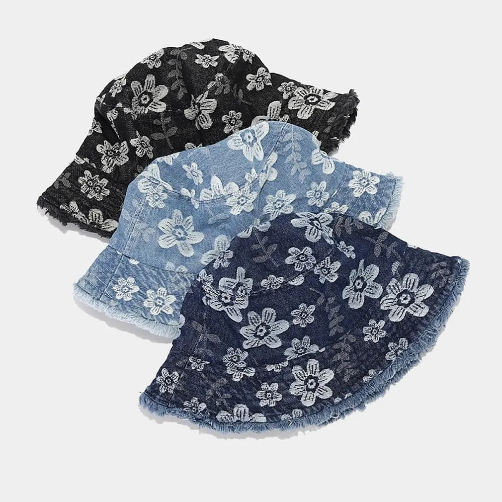 Quanhaigou Frayed Unisex Sun Hats, Fashion Beach Bucket Hat for Men Women,Summer Outdoor Boy's Girls Boonie Cap