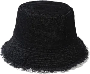 Quanhaigou Frayed Unisex Sun Hats, Fashion Beach Bucket Hat for Men Women,Summer Outdoor Boy's Girls Boonie Cap