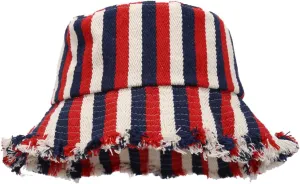 Quanhaigou Frayed Unisex Sun Hats, Fashion Beach Bucket Hat for Men Women,Summer Outdoor Boy's Girls Boonie Cap