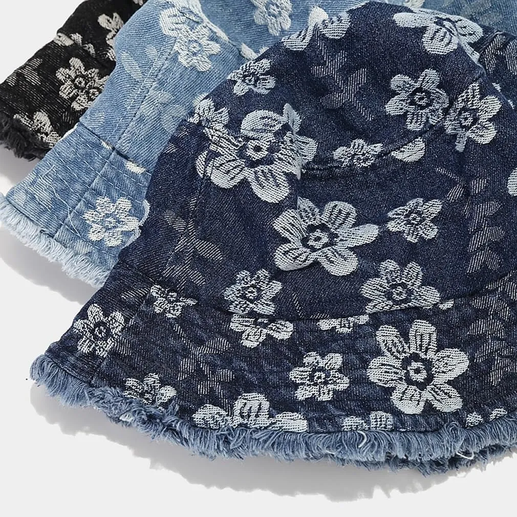 Quanhaigou Frayed Unisex Sun Hats, Fashion Beach Bucket Hat for Men Women,Summer Outdoor Boy's Girls Boonie Cap