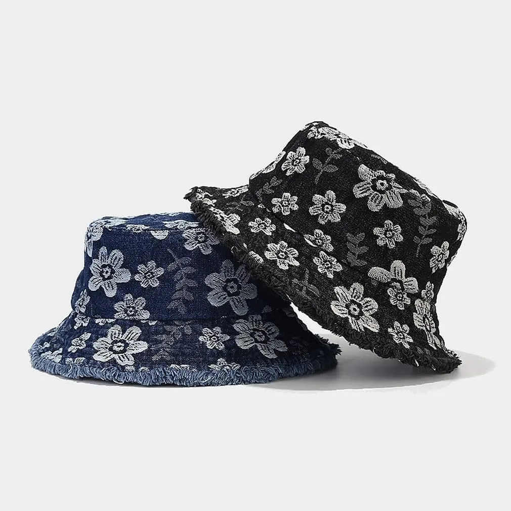 Quanhaigou Frayed Unisex Sun Hats, Fashion Beach Bucket Hat for Men Women,Summer Outdoor Boy's Girls Boonie Cap