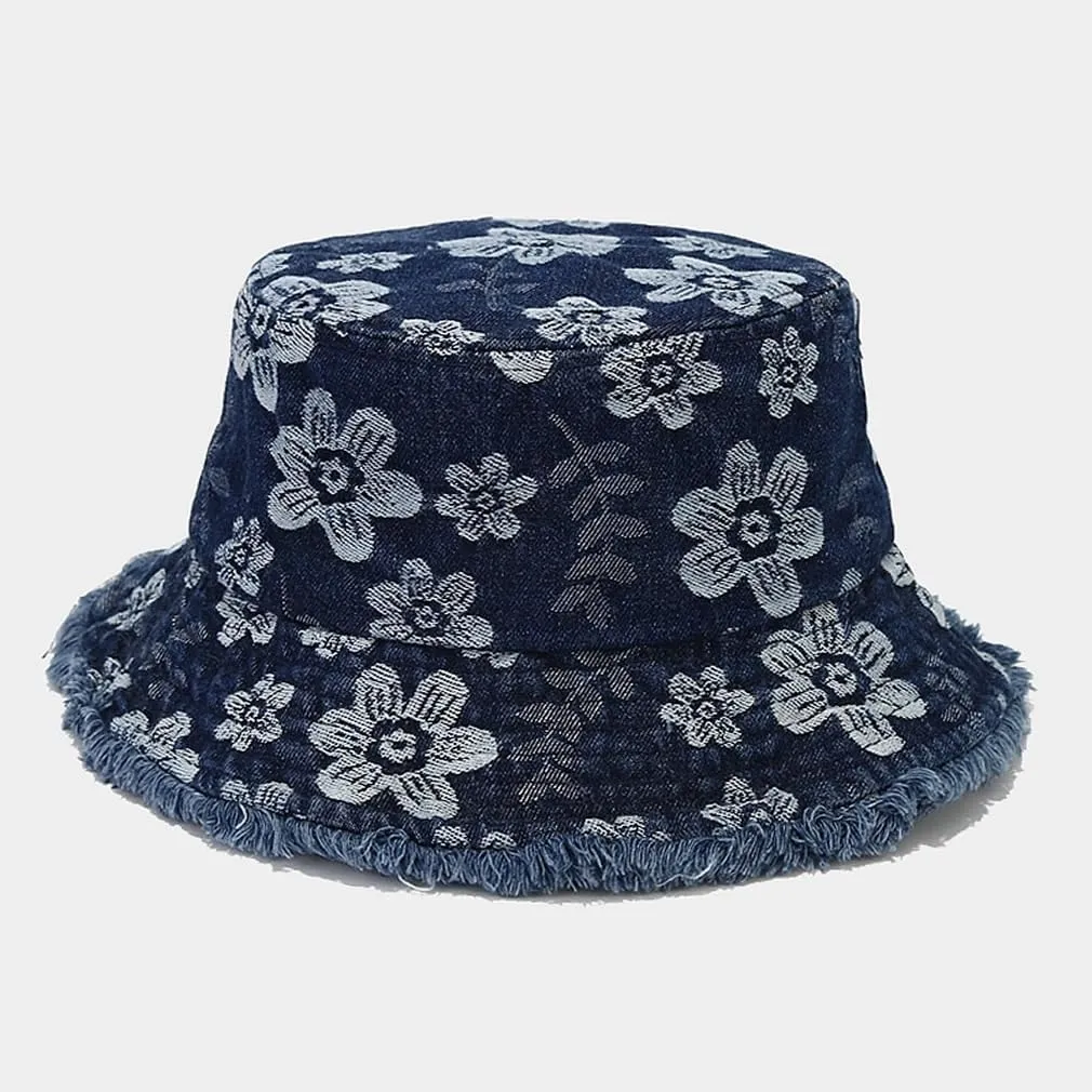 Quanhaigou Frayed Unisex Sun Hats, Fashion Beach Bucket Hat for Men Women,Summer Outdoor Boy's Girls Boonie Cap