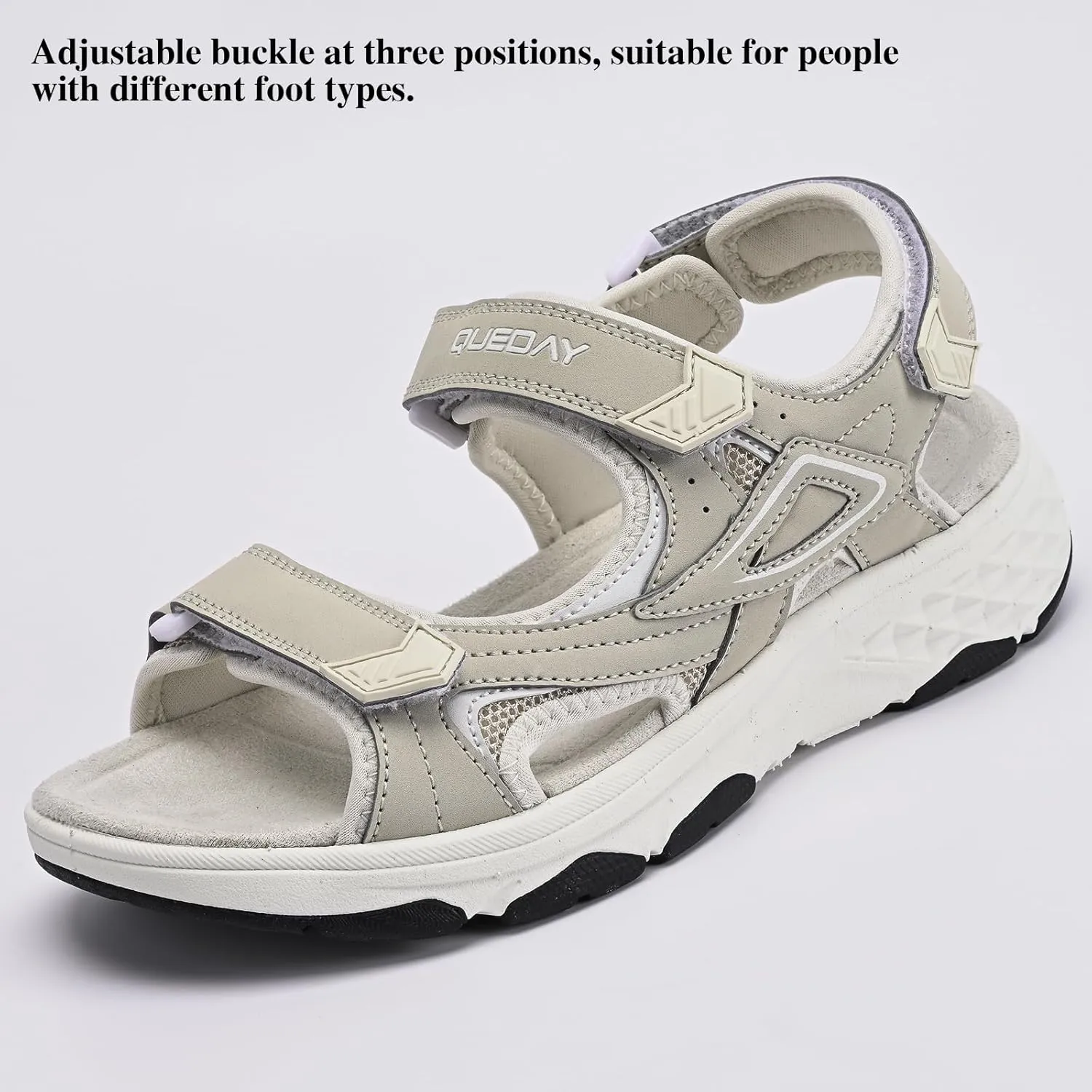 Queday Womens Mens Sport Sandals Outdoor Hiking Sandals with Arch Support Comfortable Athletic Beach Sandals for Travel Walking Trekking Camping